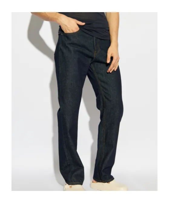 Logo Patch Straight Leg Jeans