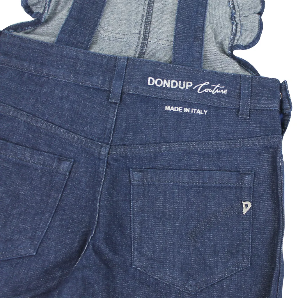 Denim Ruffle Strap Short Overalls