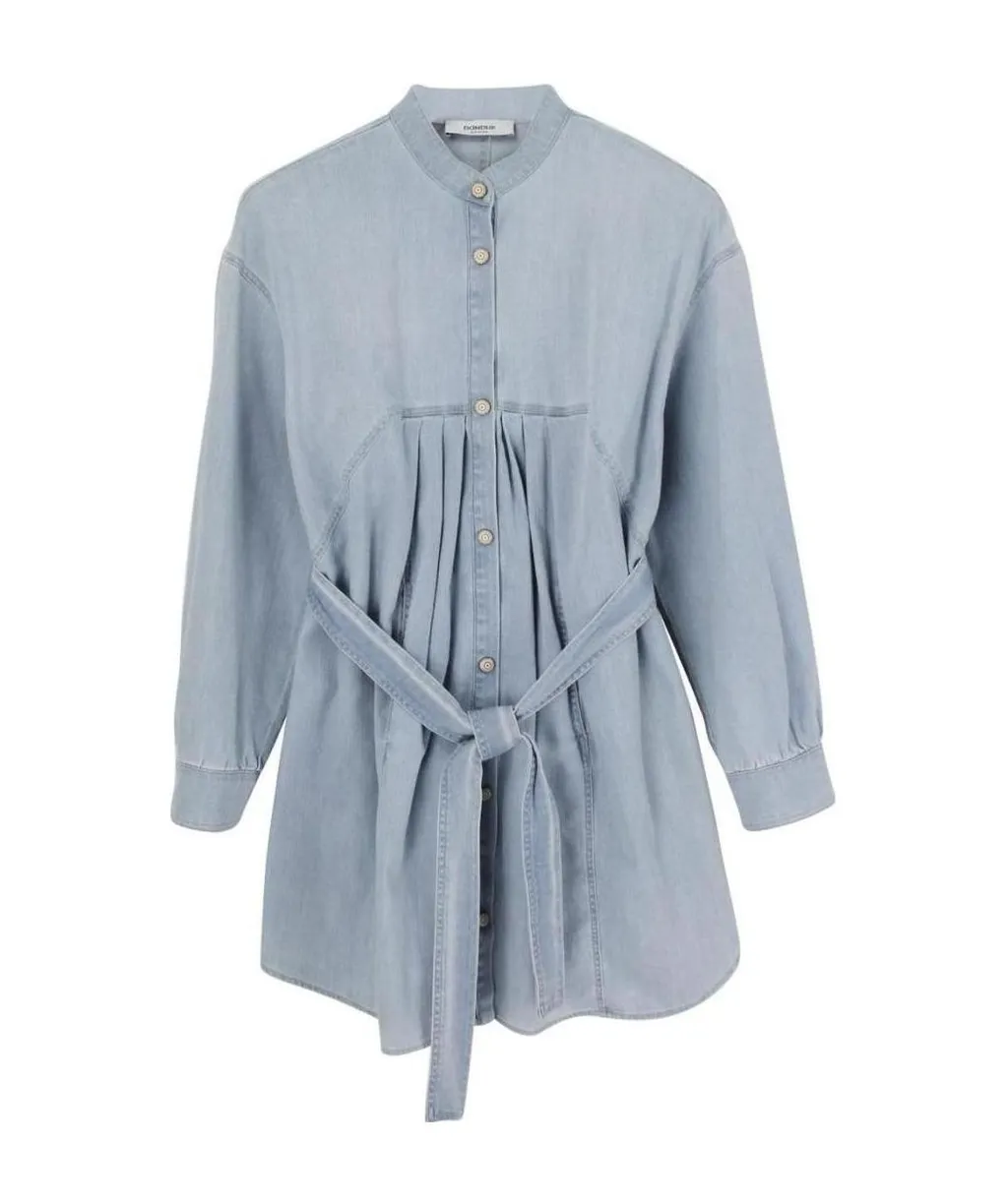 Denim Dress With Removable Belt