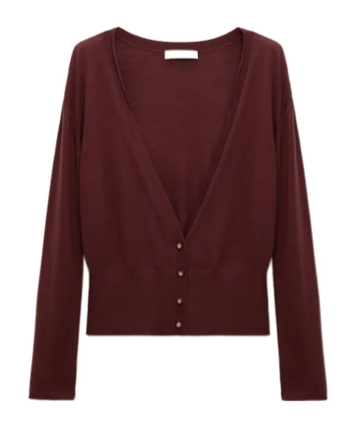 Ribbed V-Neck Cardigan