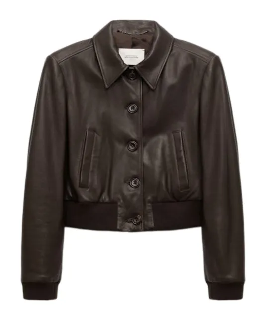 Classic-Collar Leather Jacket