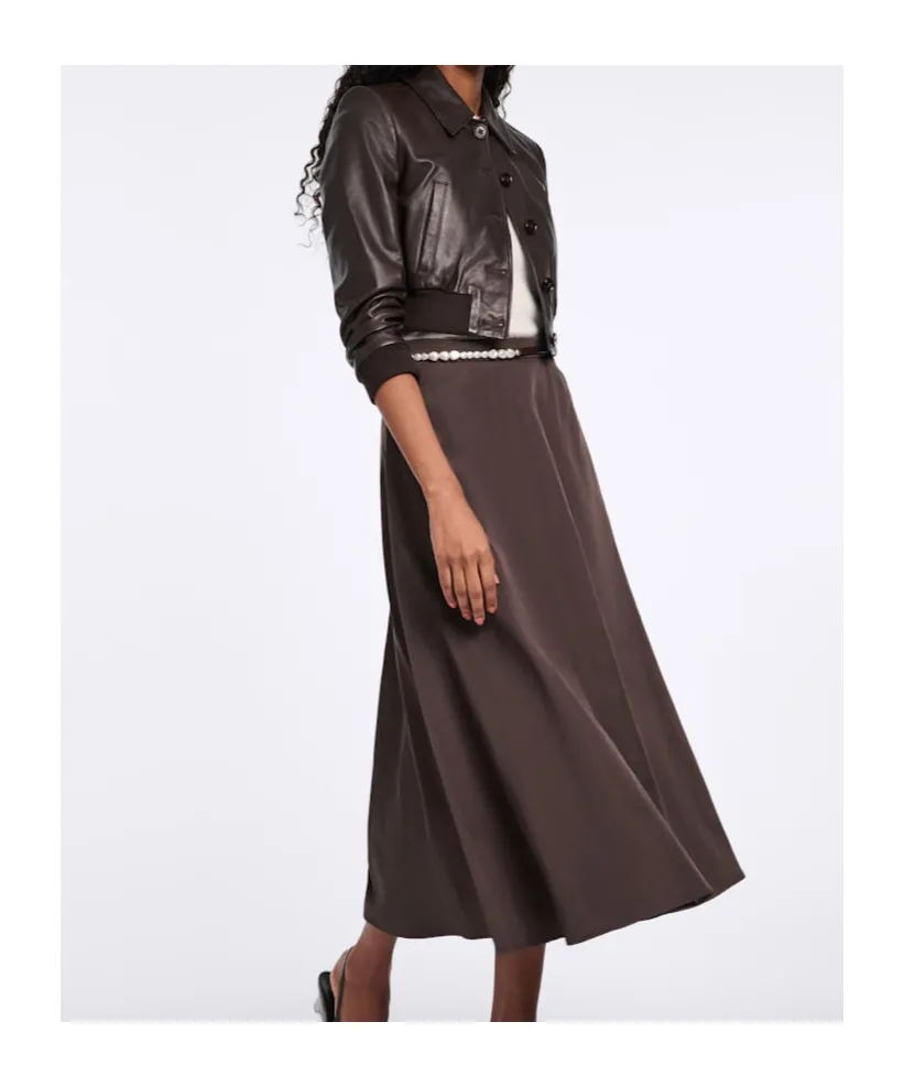 Classic-Collar Leather Jacket