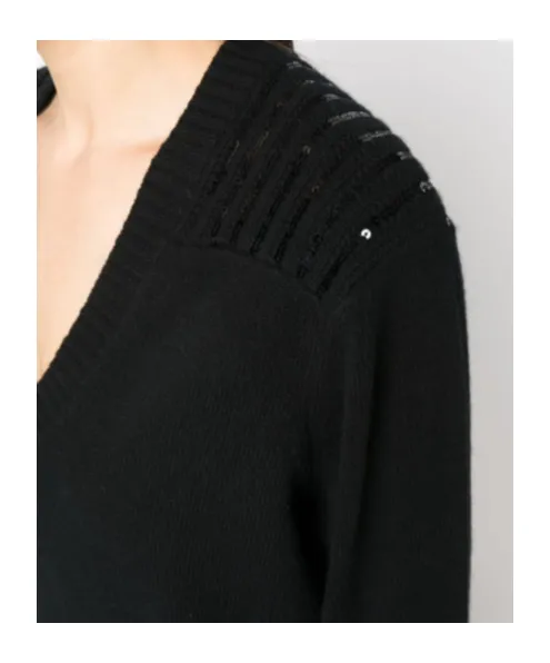Sequined V-Neck Jumper