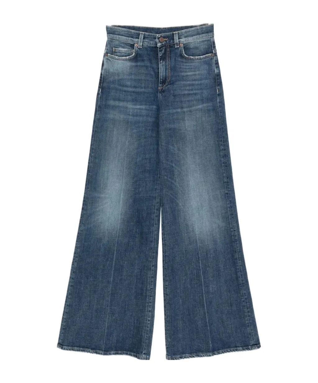 Cotton Wide-Leg Jeans