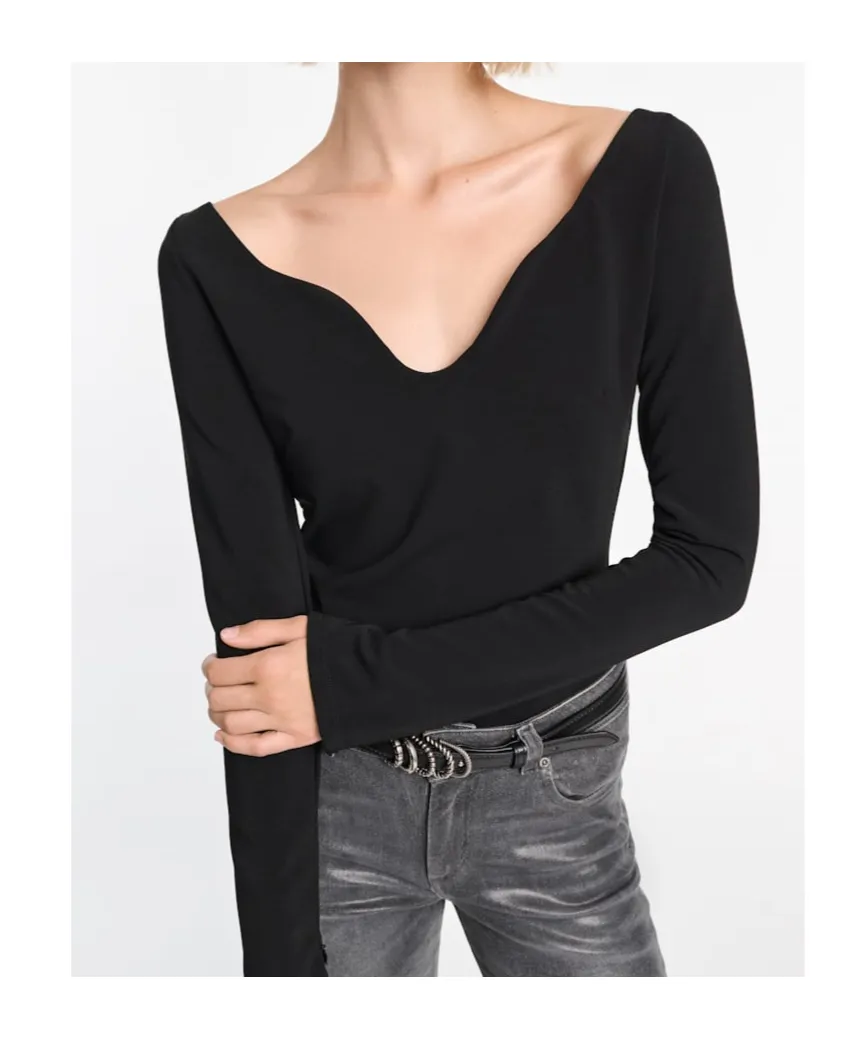 Structured V-Neck Top