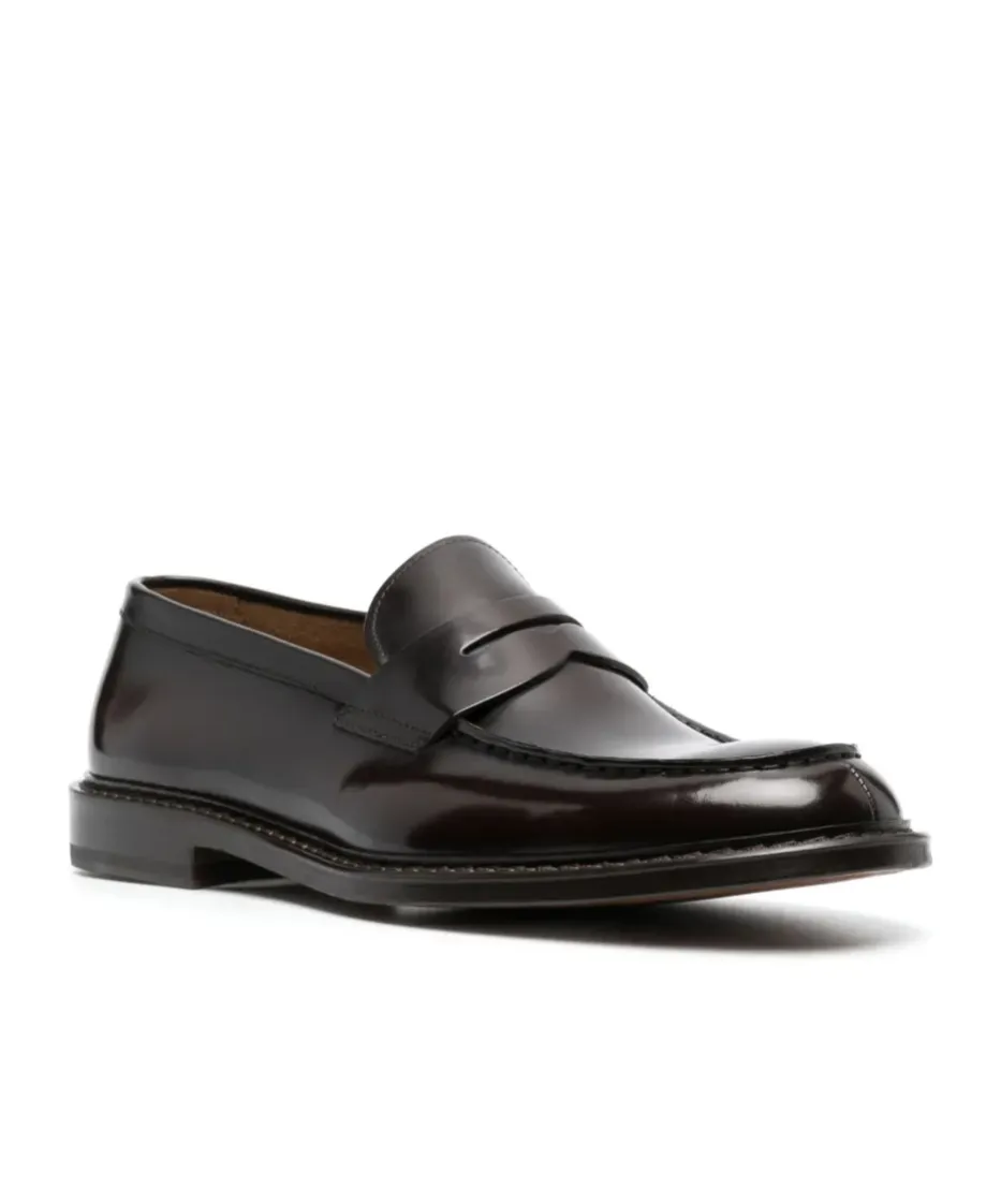 Penny-Slot Almond Toe Loafers