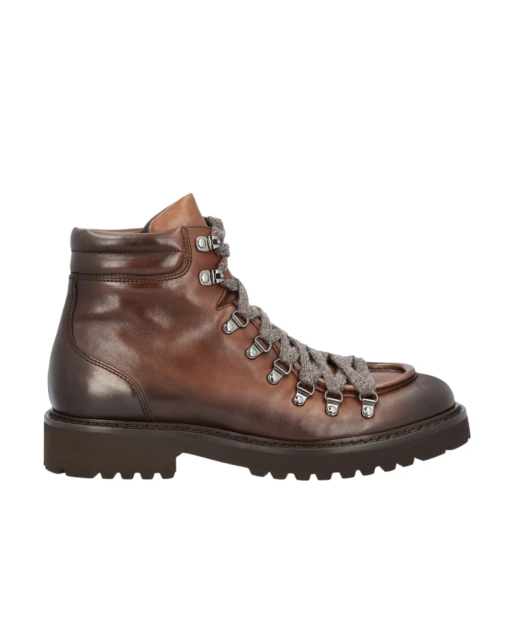 Round-Toe Lace-Up Boots
