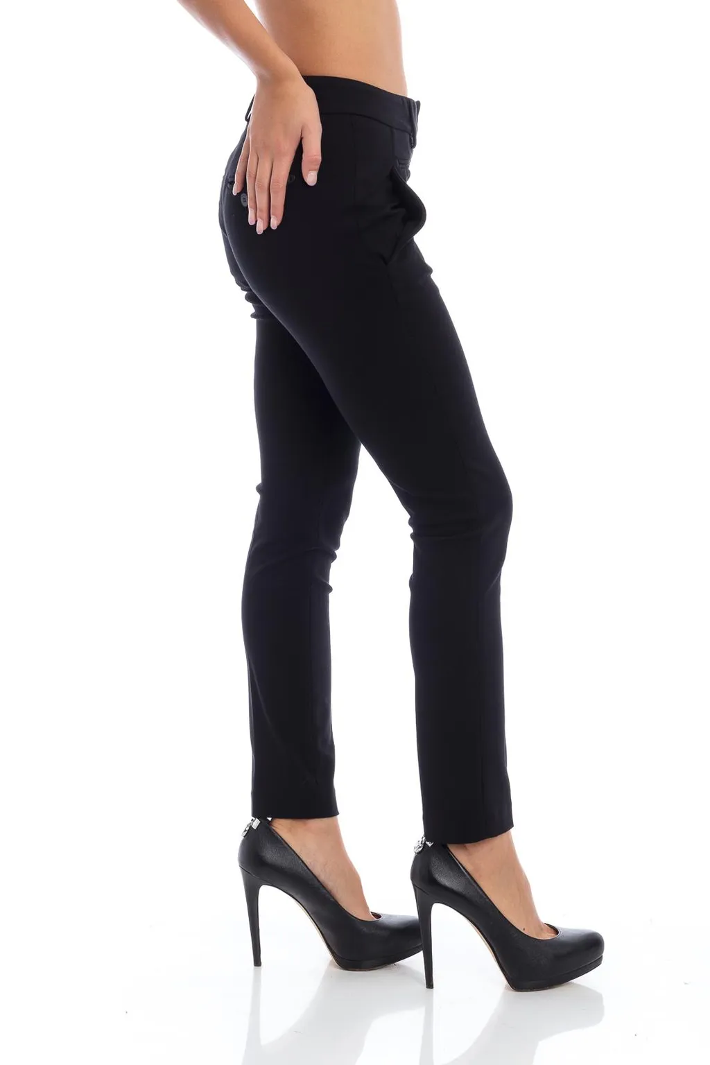 Mid-Rise Skinny Cut Trousers