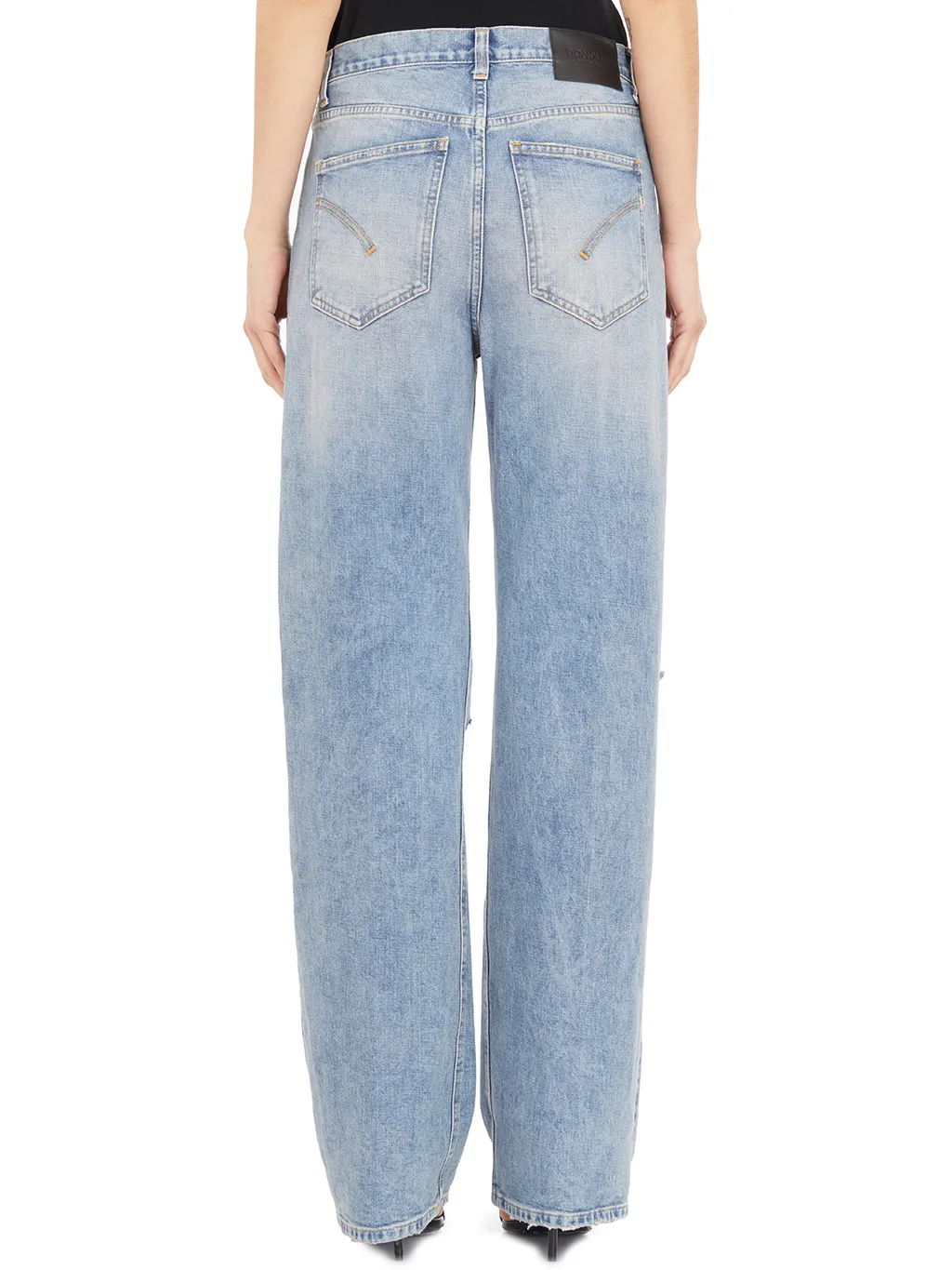 Five-Pocket Ripped Denim Trousers
