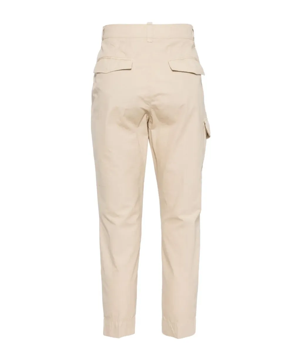 Leg-Pocket Slim-Cut Trousers