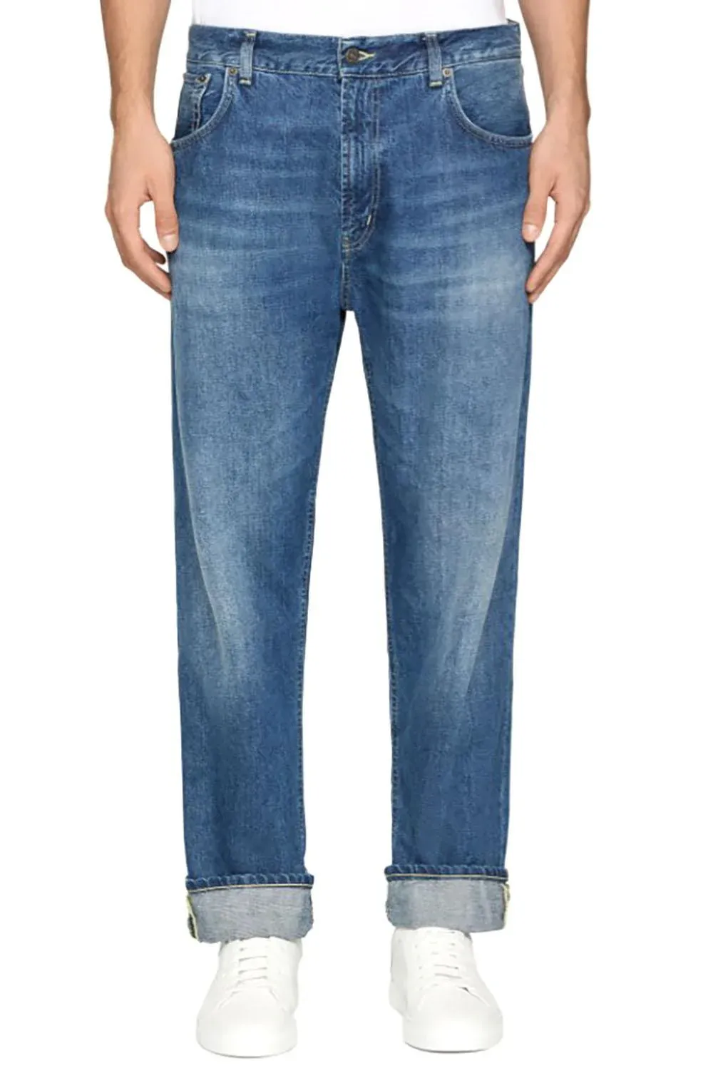 Denim Trousers With Belt Loops