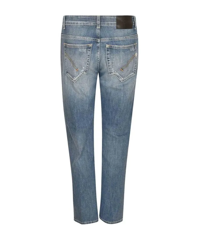 Distressed Logo-Patch Jeans