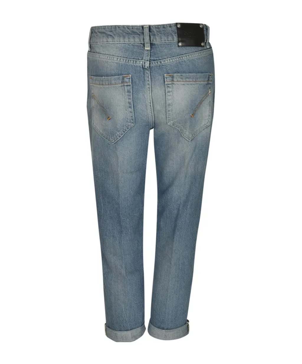 Button-Front Denim Trousers