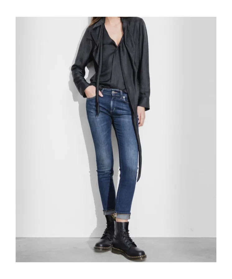 Tapered Denim Trousers