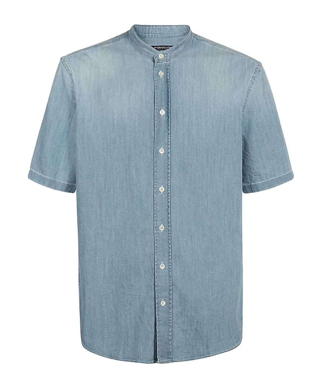 Mandarin Collar Denim Shirt