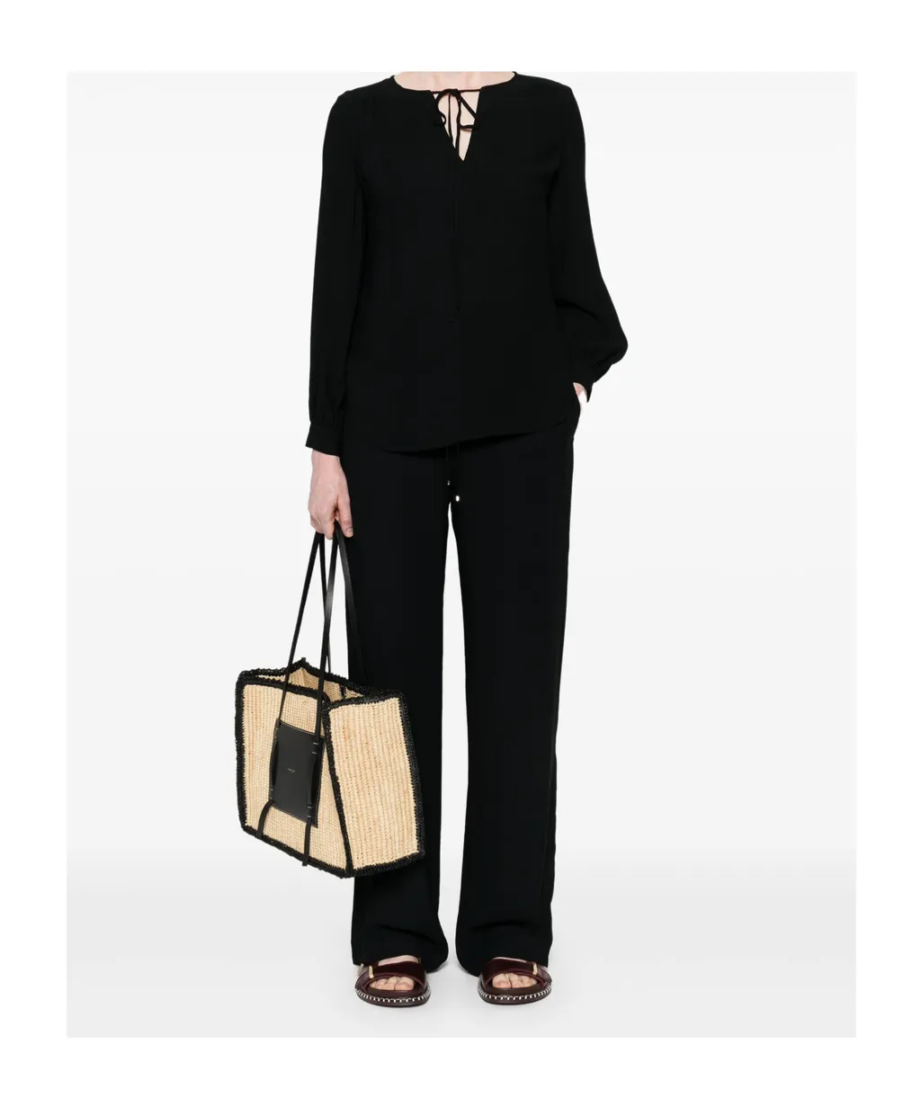 Tied-Neck Georgette Blouse