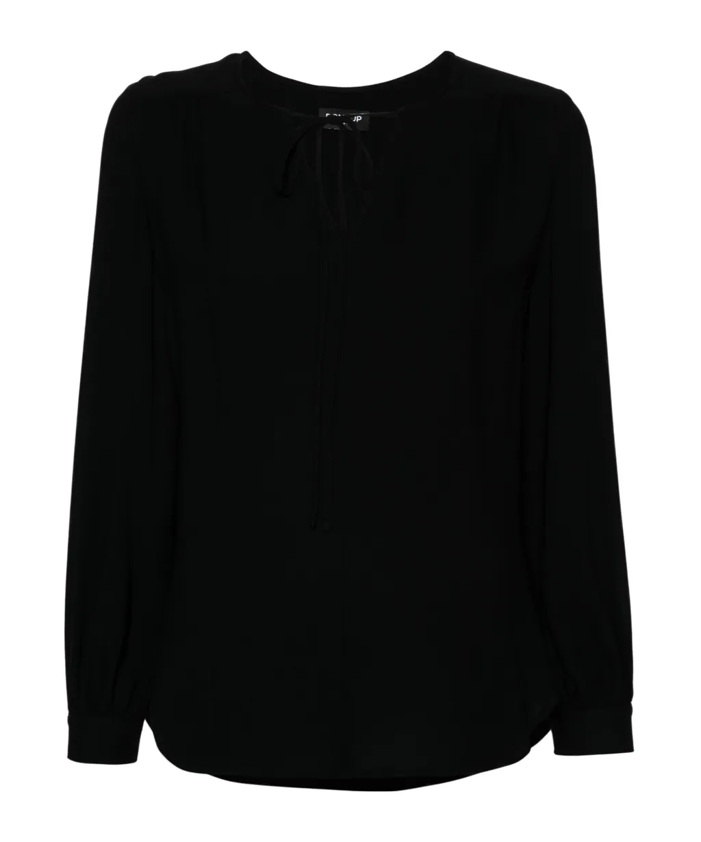 Tied-Neck Georgette Blouse