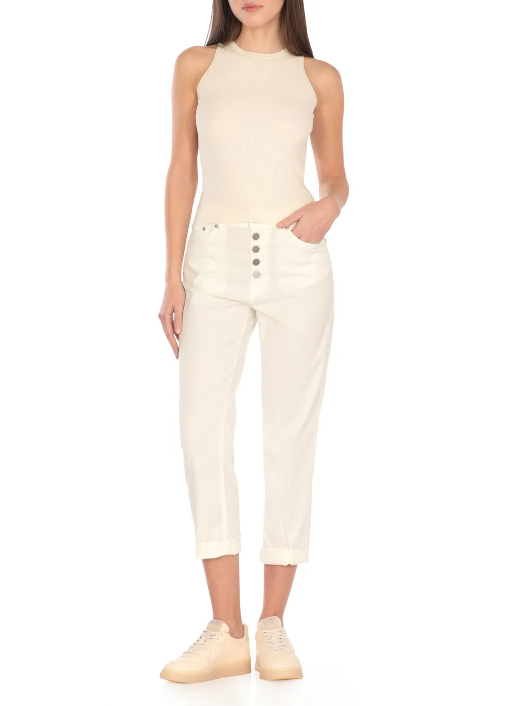 Buttoned Cropped Pants