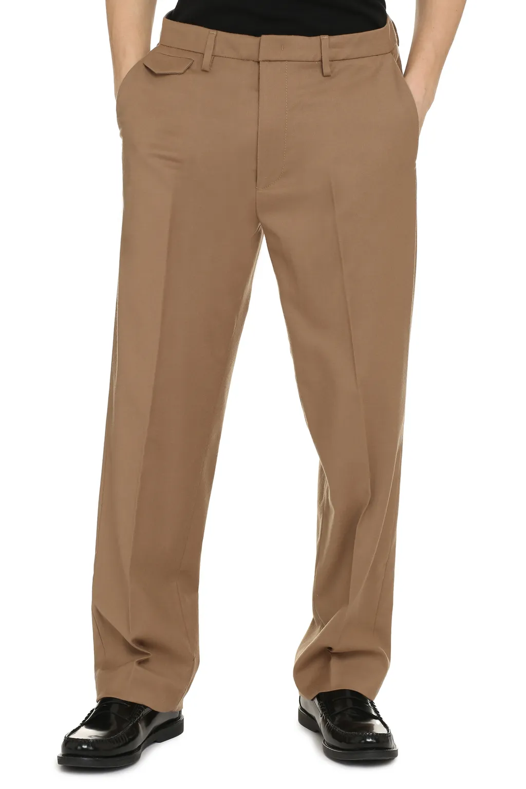 Belt-Lined Casual Pants