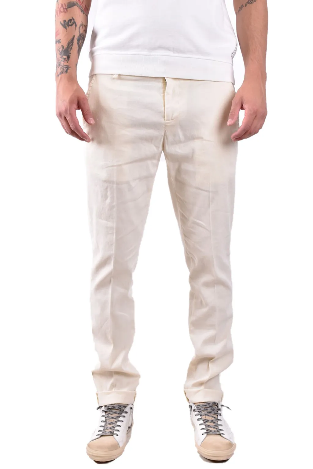 Belt-Lined Casual Pants