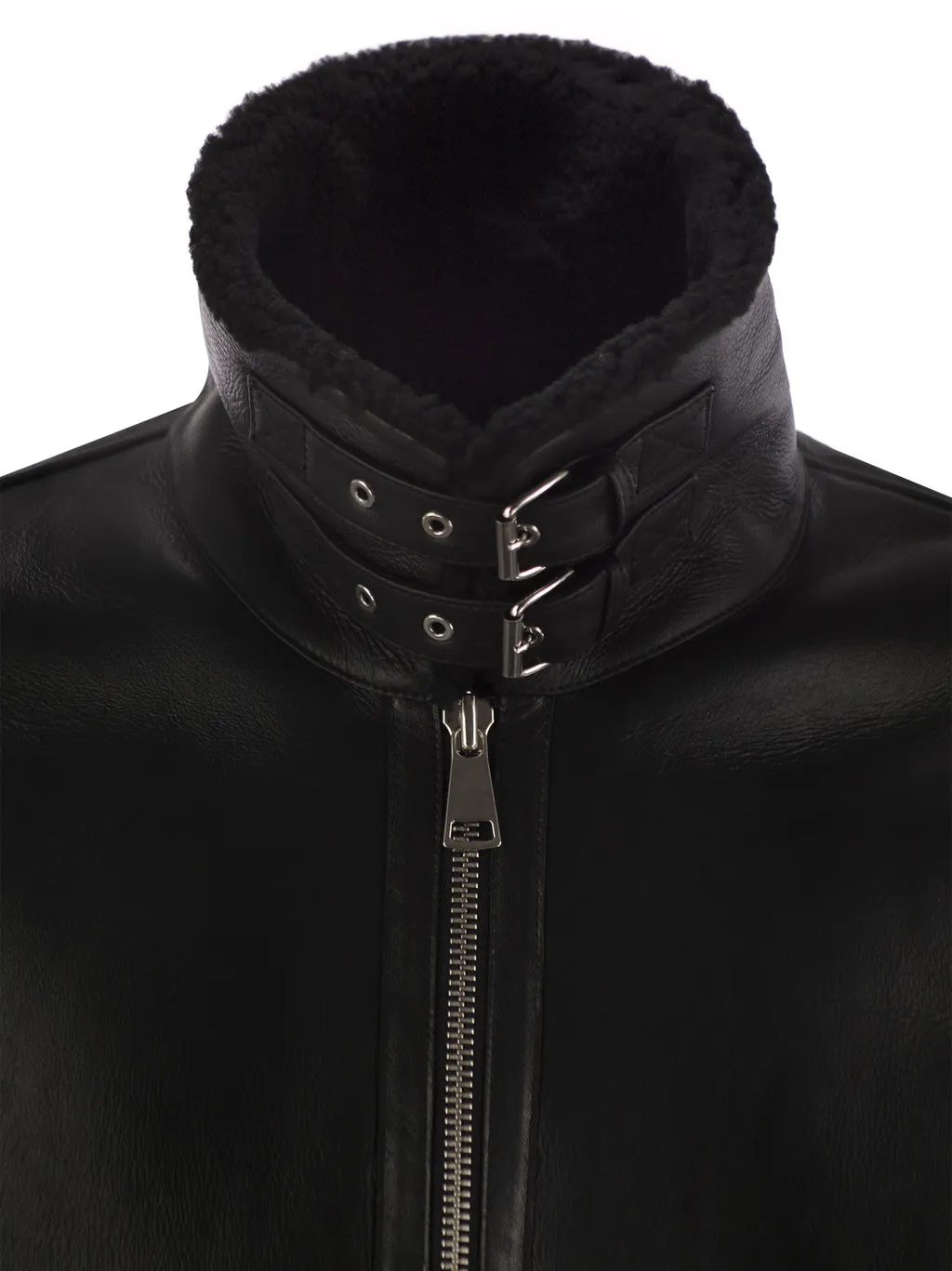 Shearling Buckled-Collar Jacket
