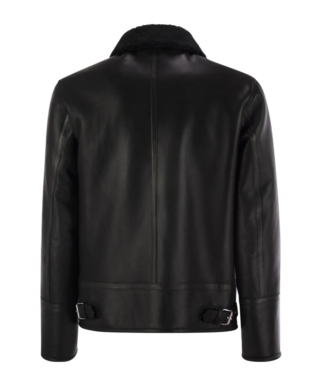 Shearling Buckled-Collar Jacket