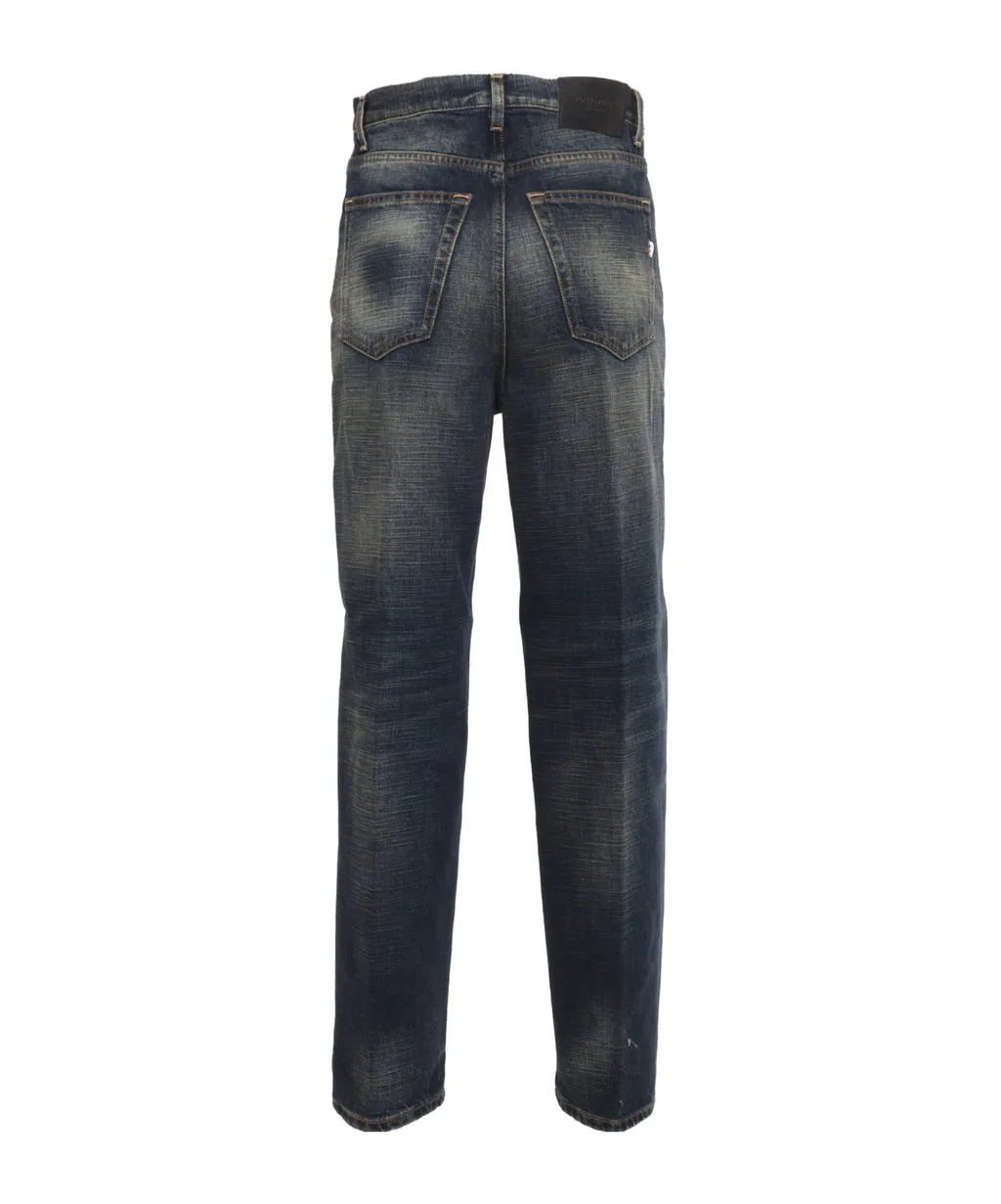 Embossed Patch Denim Jeans