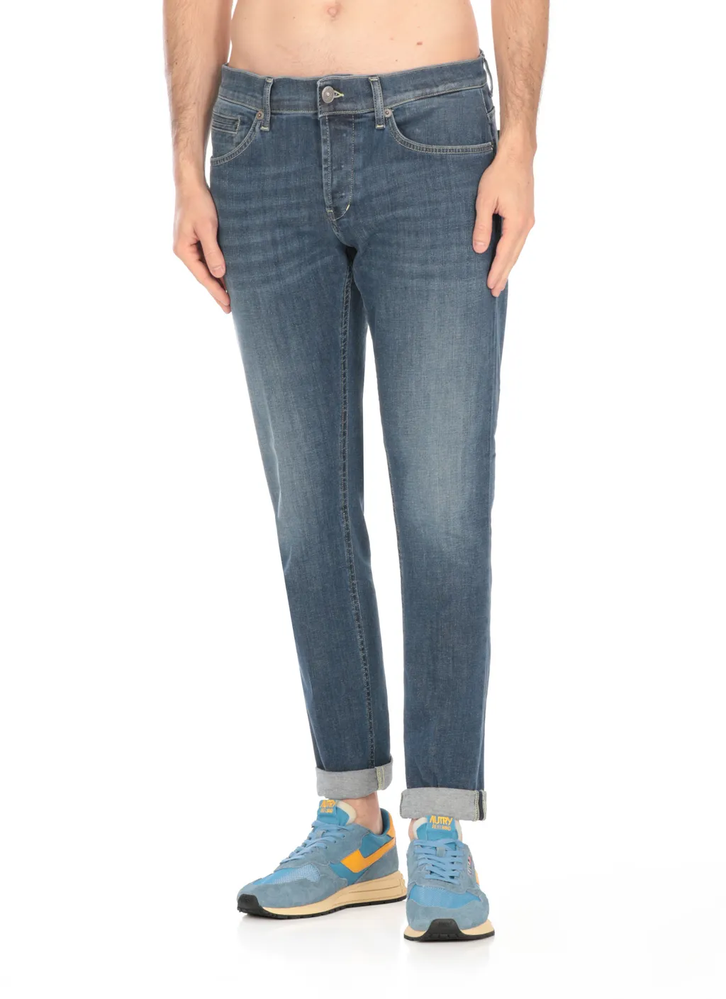 Faded Ruffle Denim Trousers