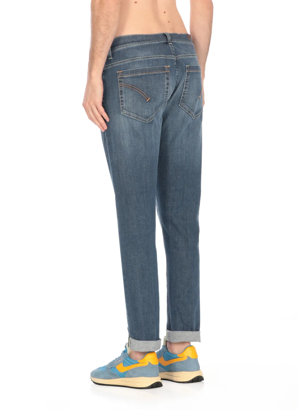 Faded Ruffle Denim Trousers