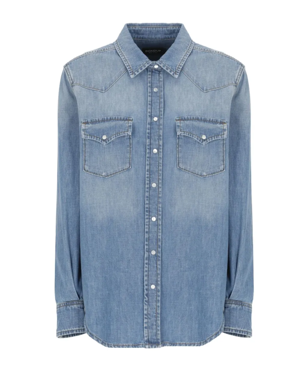 Flap-Pocket Denim Shirt