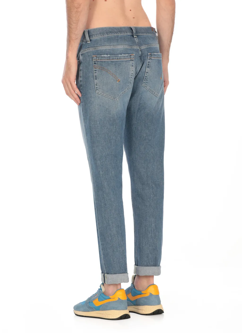 Faded Ruffle Denim Trousers