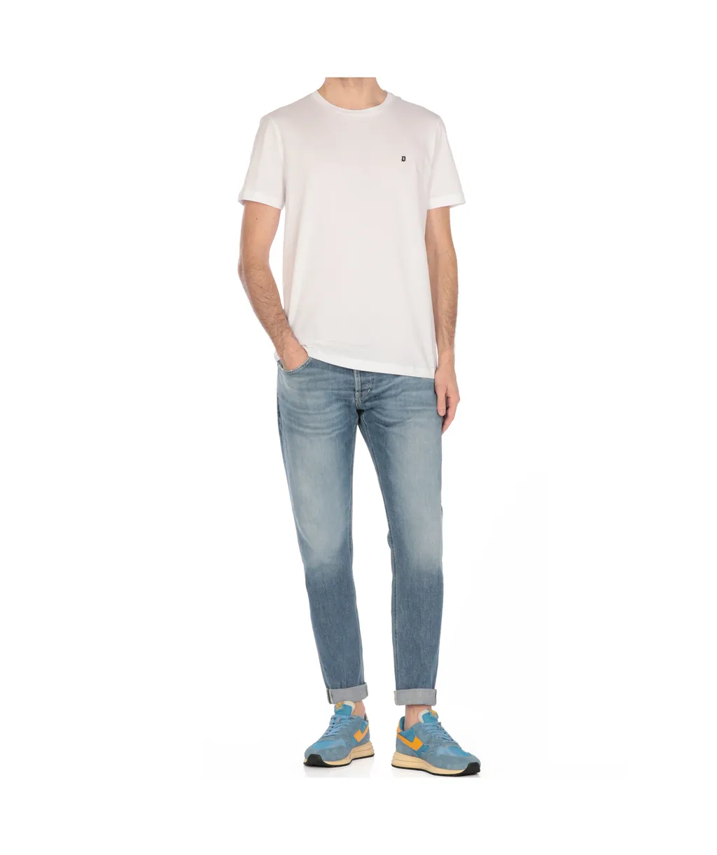 Faded Ruffle Denim Trousers