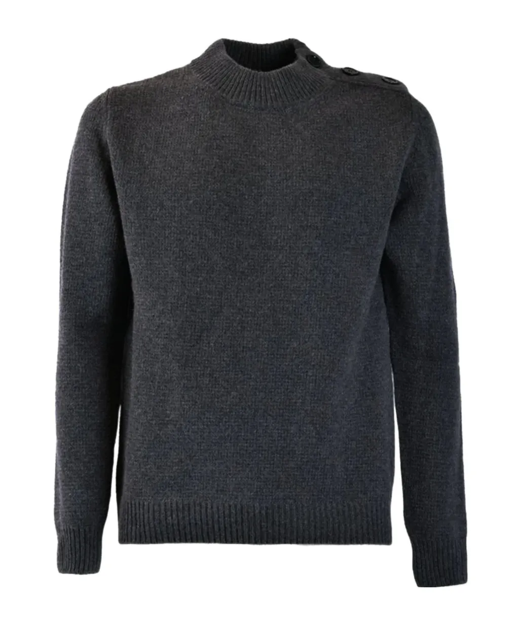 Stand Collar Wool Knitted Sweater