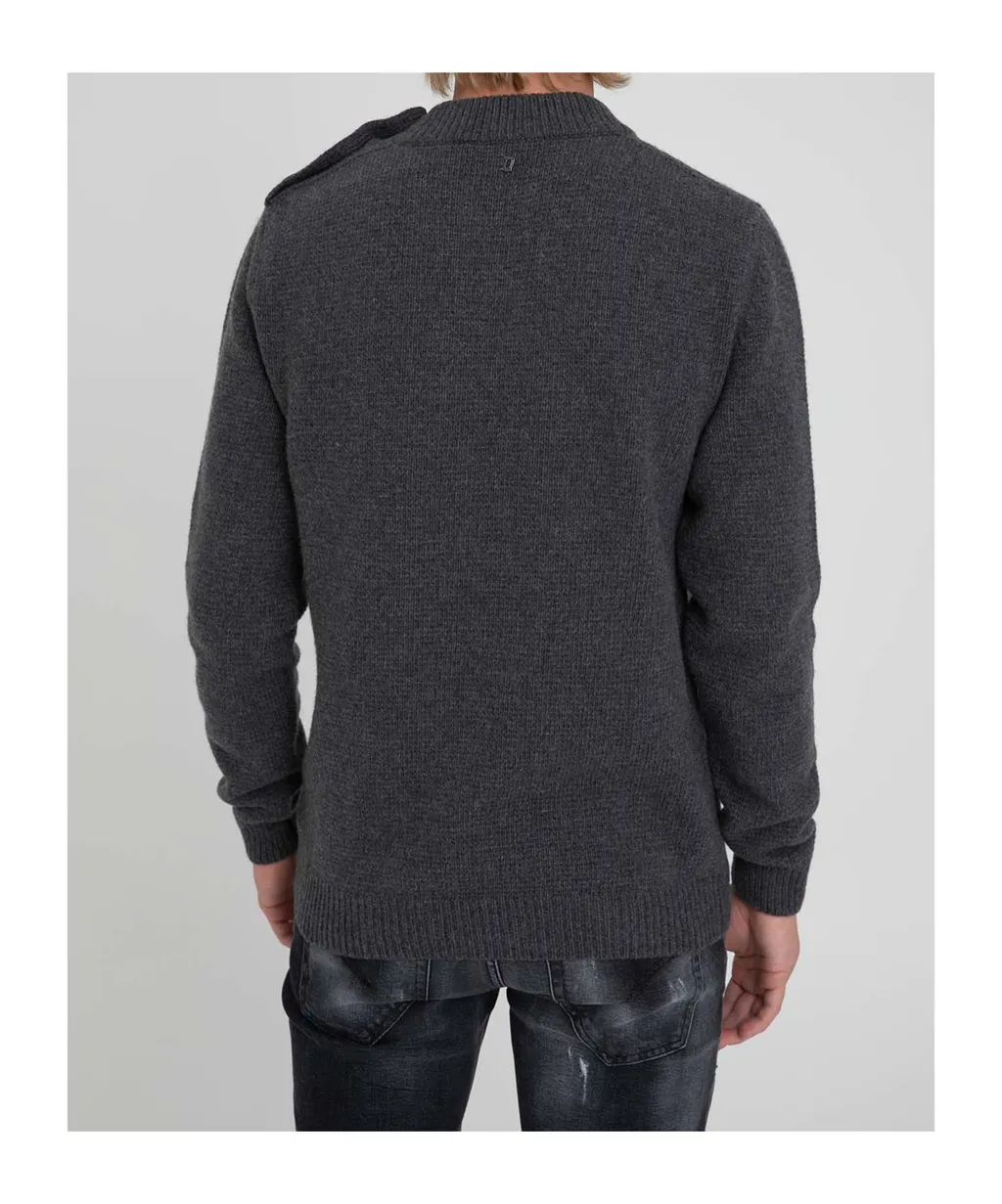 Stand Collar Wool Knitted Sweater