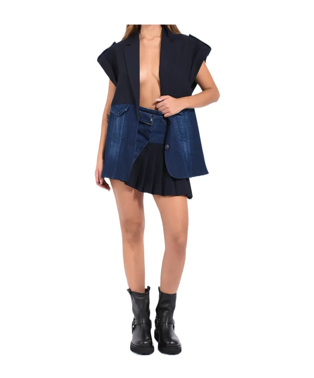 Pleated Belted Skirt