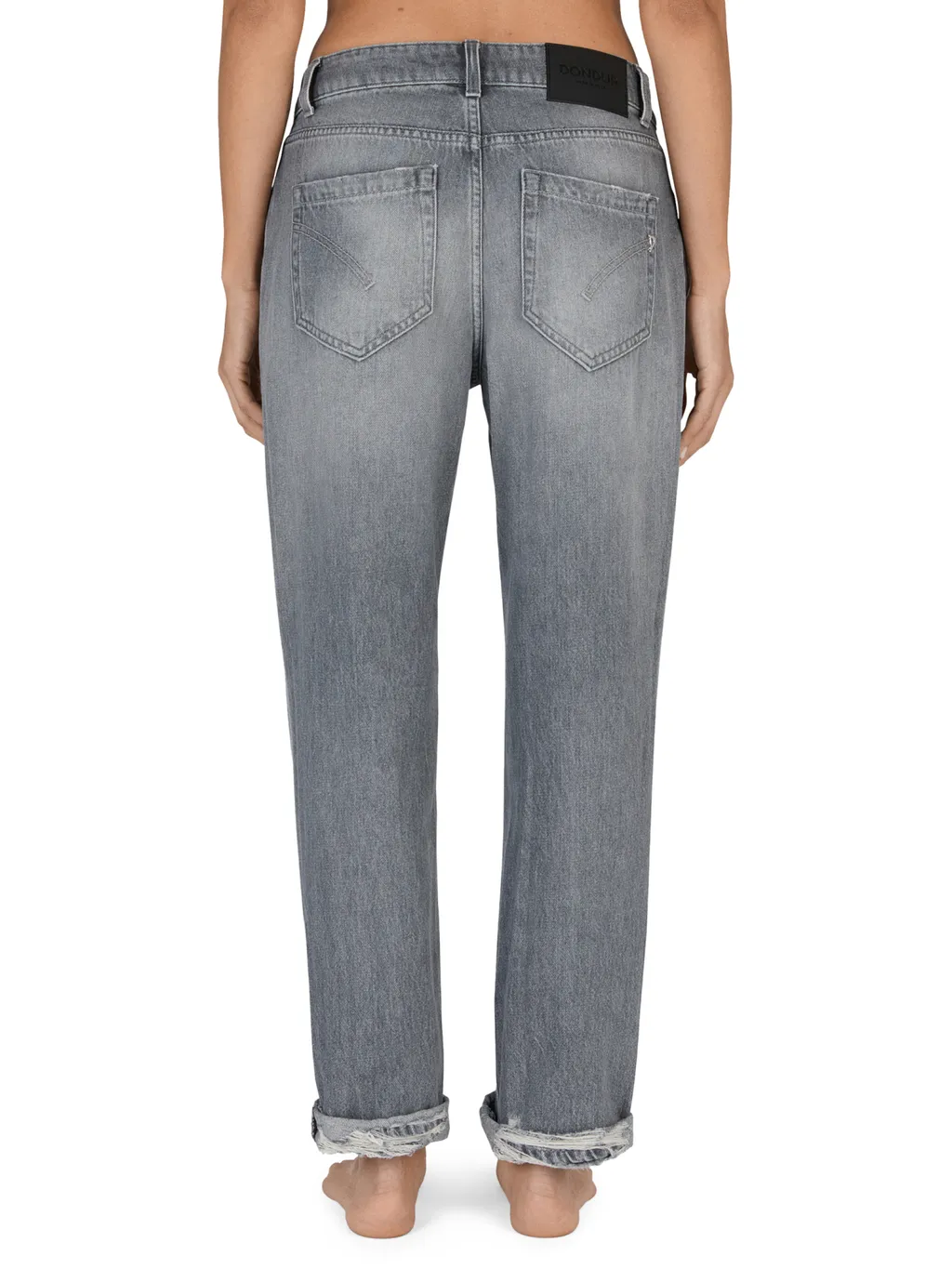 Five-Pocket Distressed-Hem Jeans