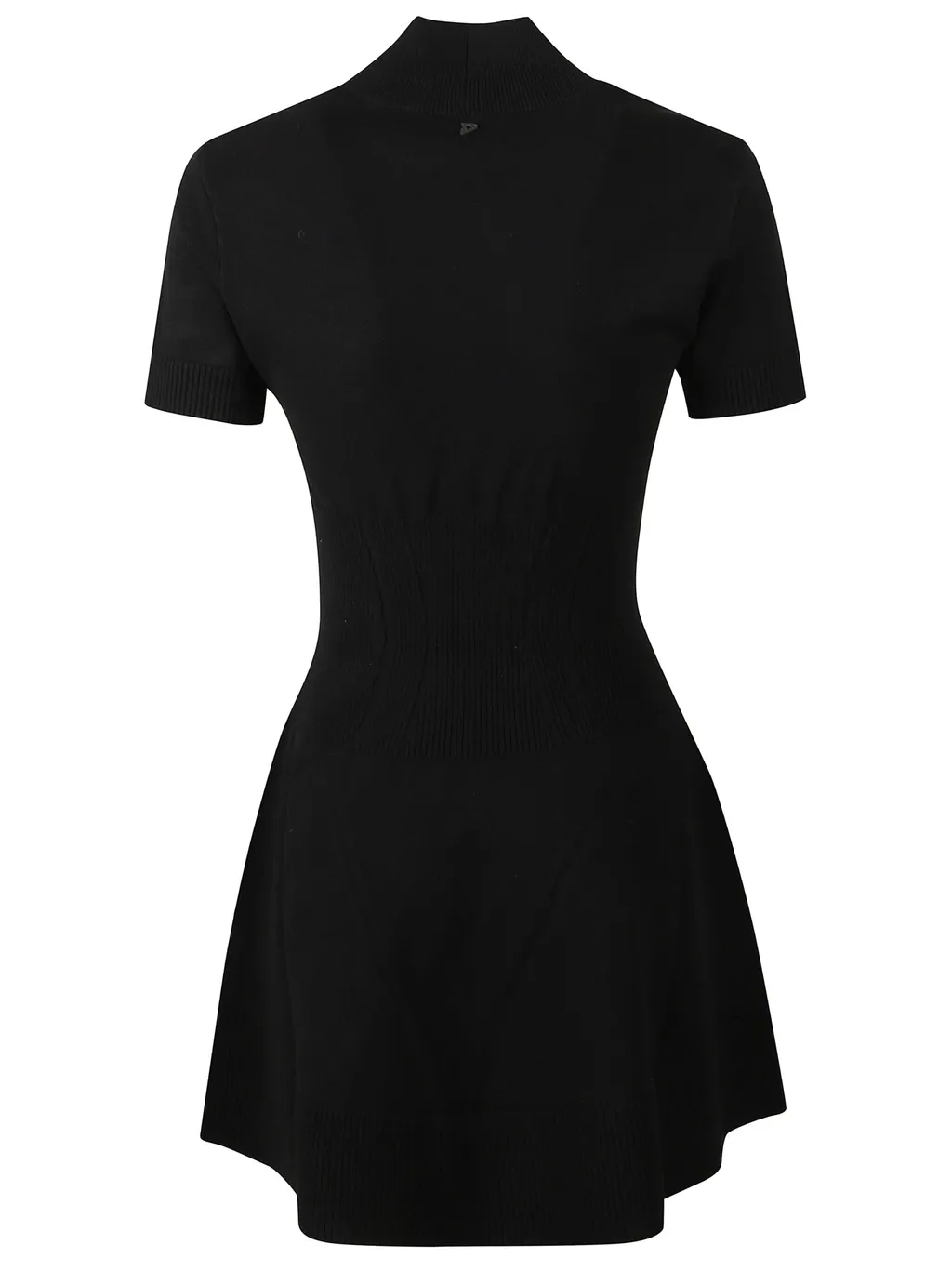High Collar Short Sleeve Dress