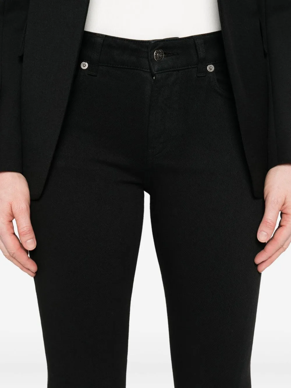 Button-Fly Flared Jeans