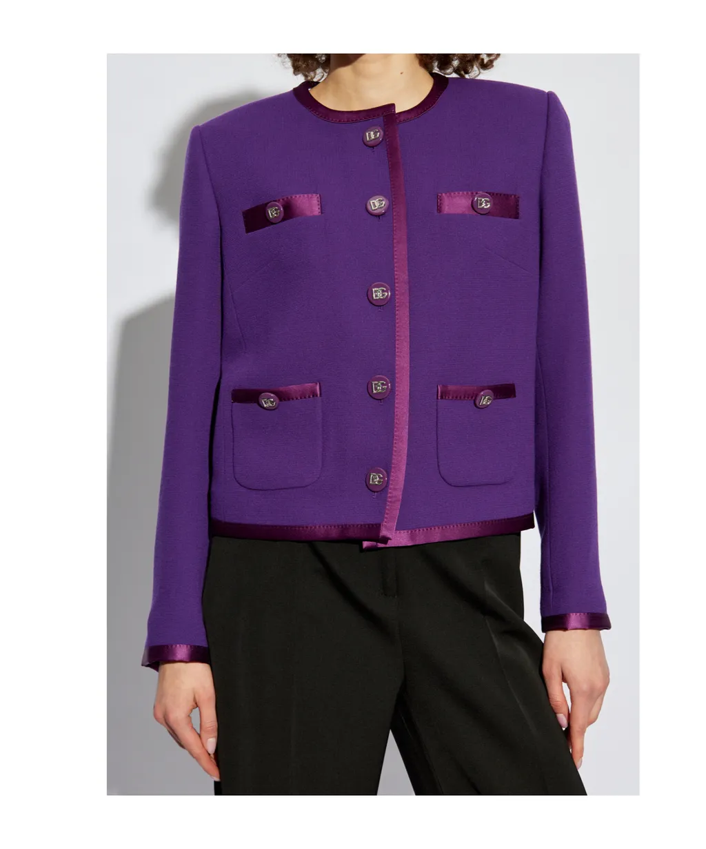 Single-Breasted Crepe Jacket