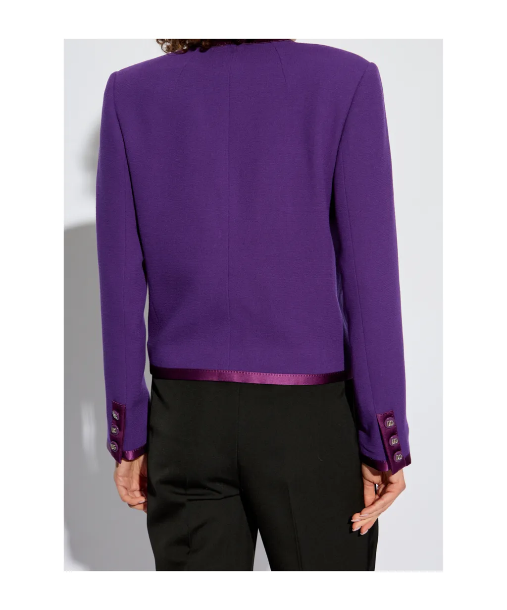 Single-Breasted Crepe Jacket