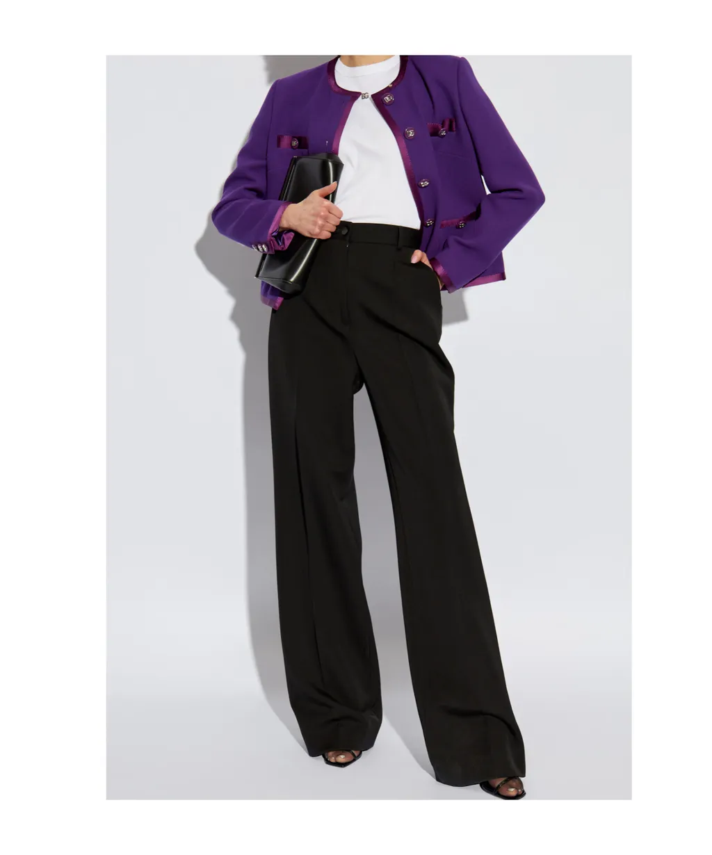 Single-Breasted Crepe Jacket