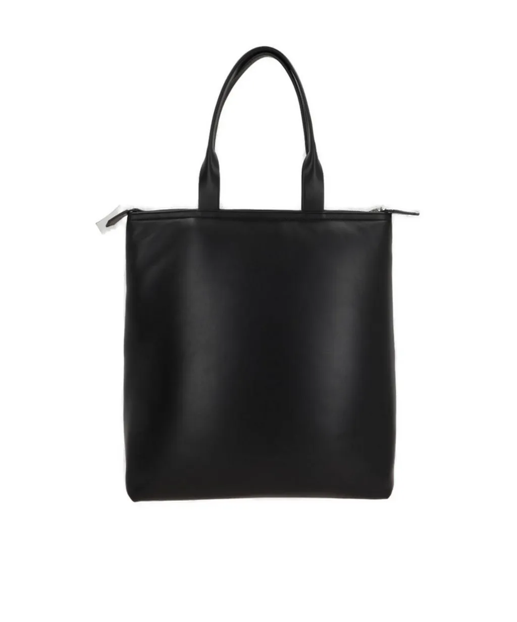 Logo Printed Zipped Tote Bag