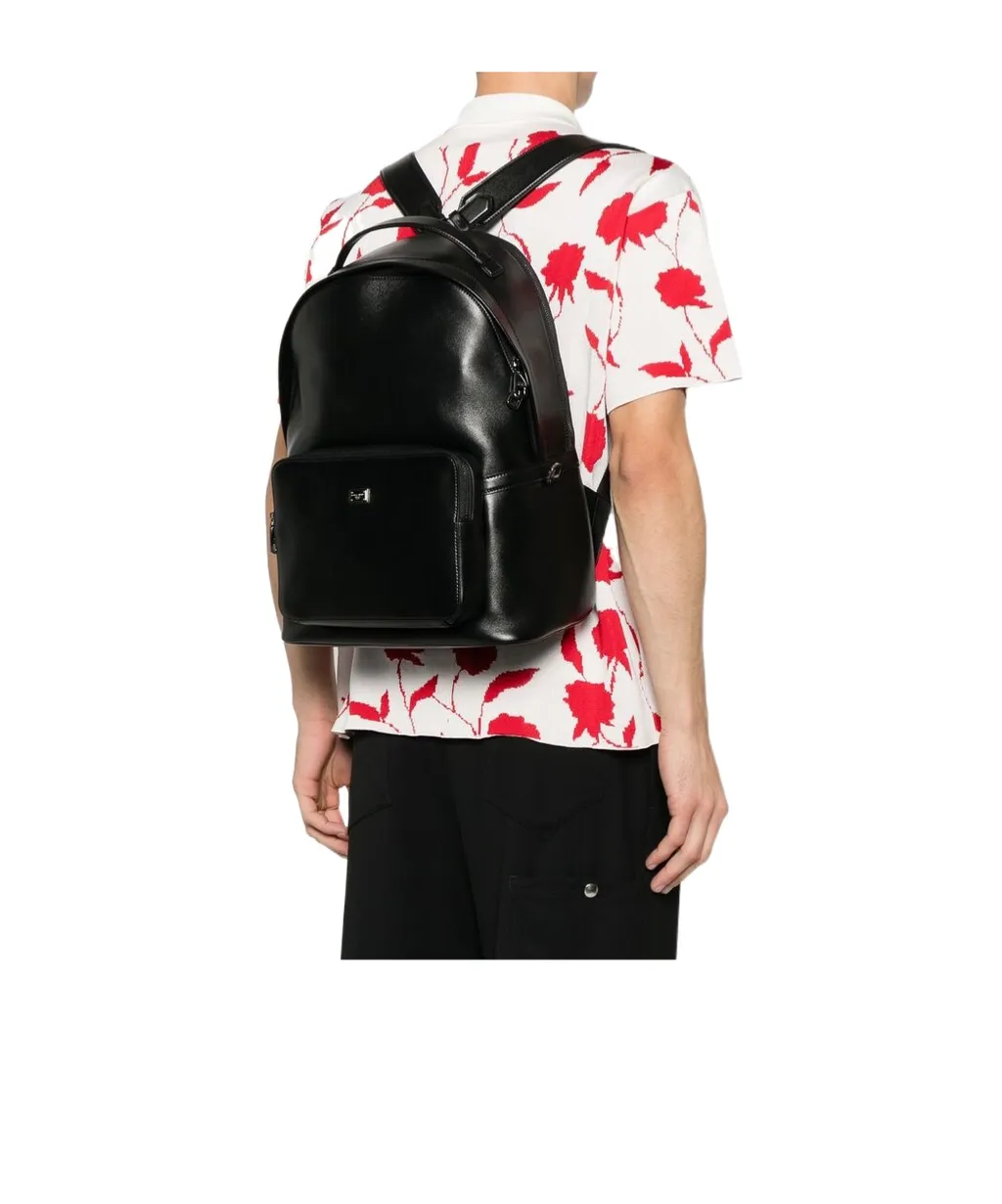 Logo Plaque Zipped Backpack