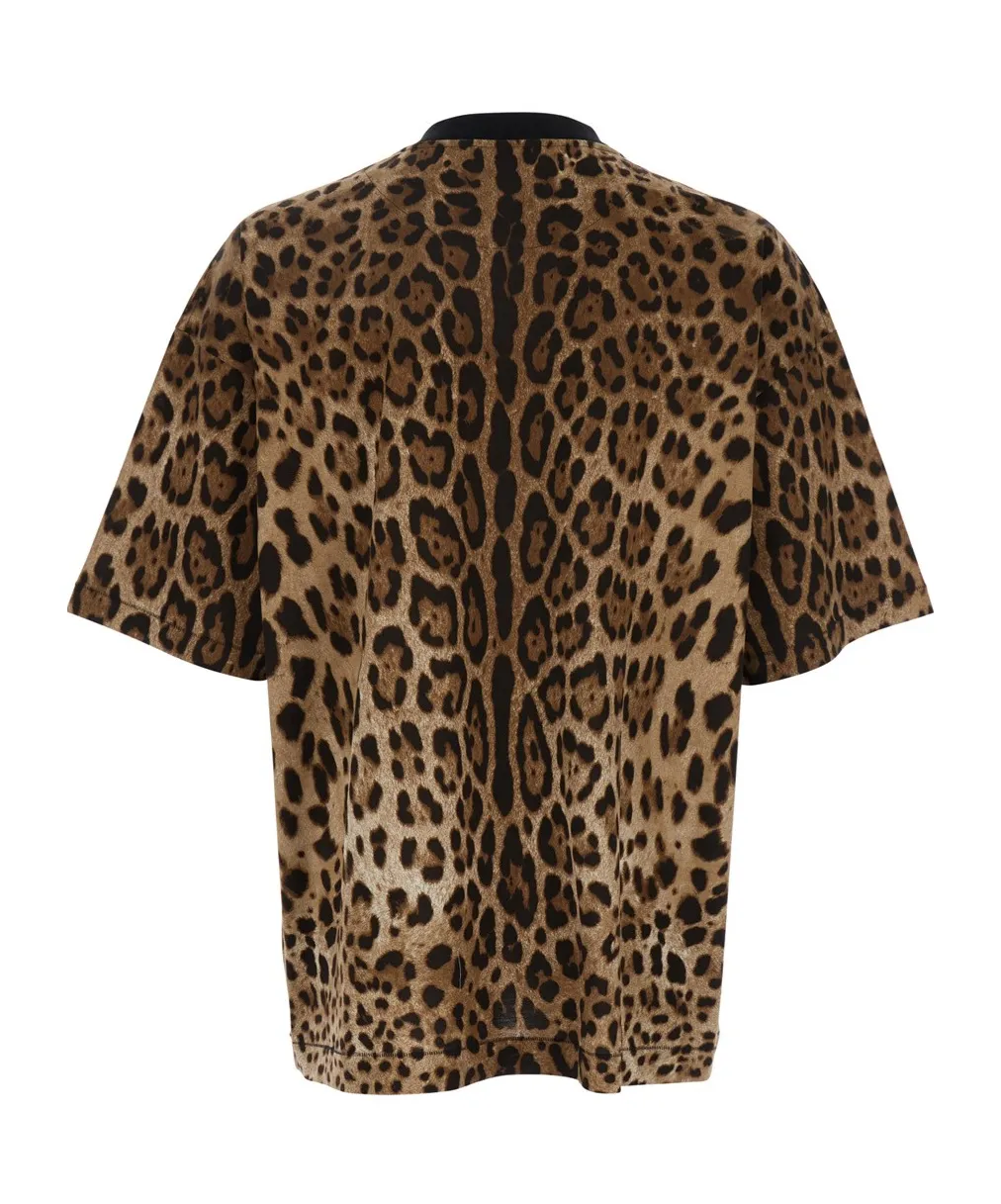 Leopard Printed Crewneck T-Shirt