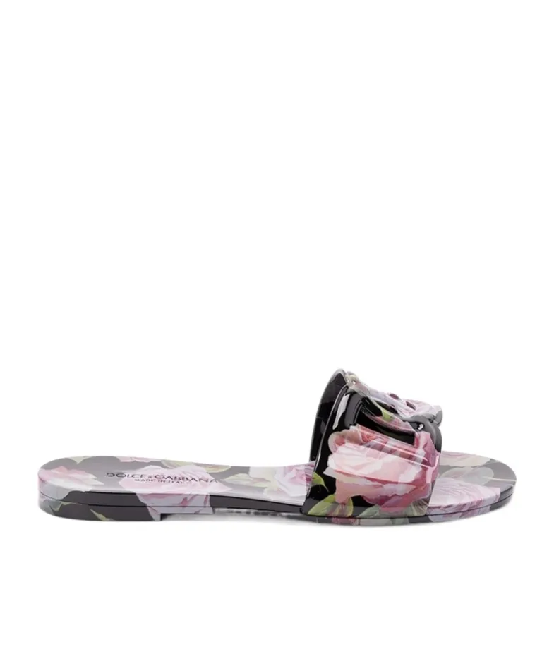 Floral Printed Beach Slides