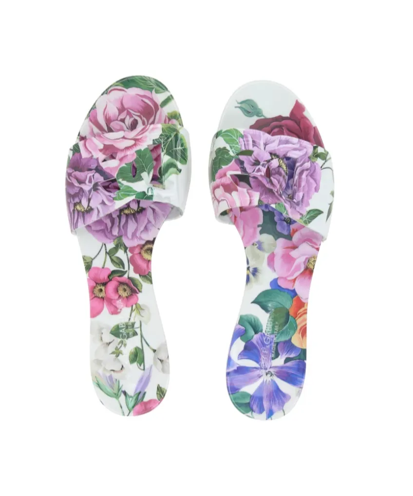 Floral Printed Beach Slides