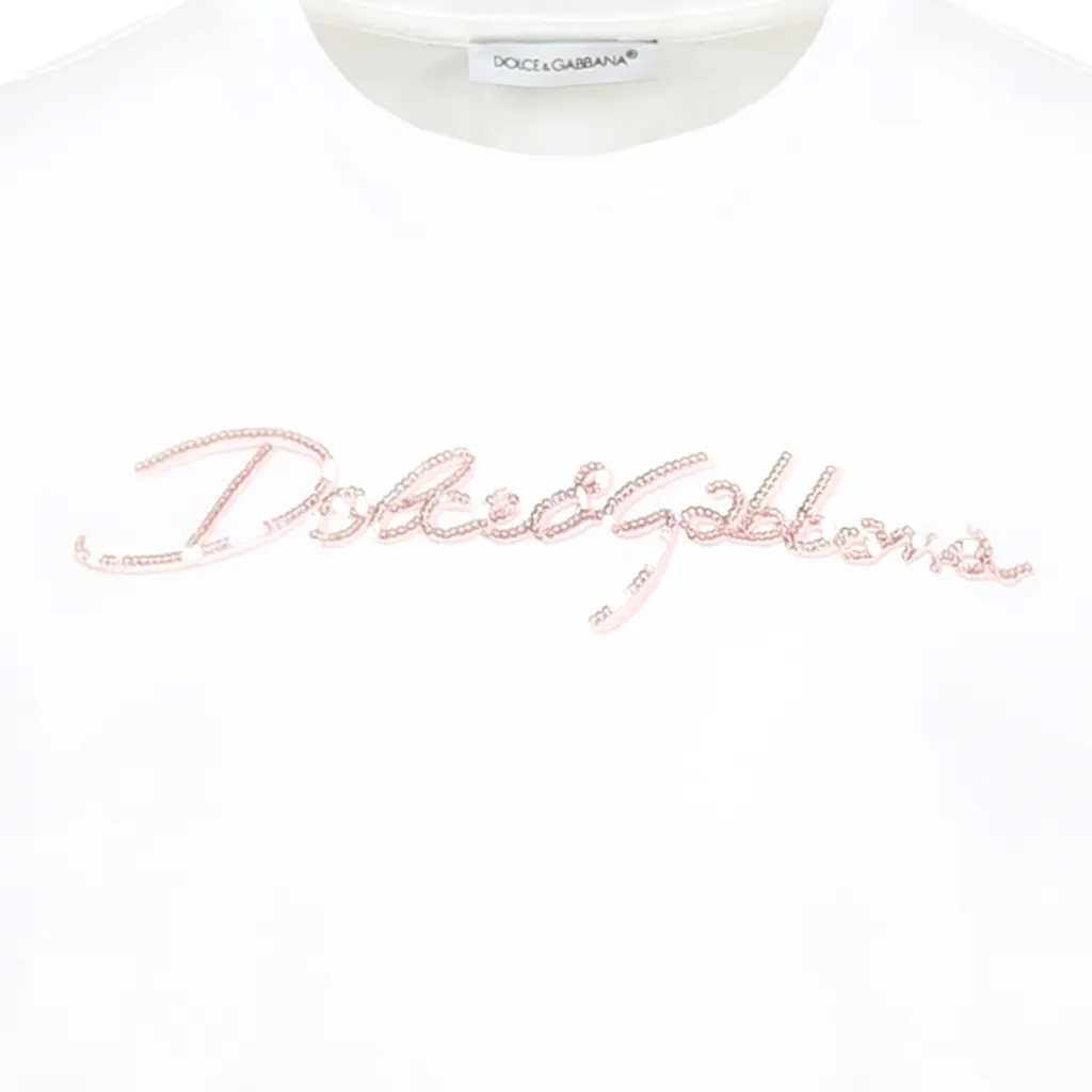 Sequinned Logo Embellished T-Shirt