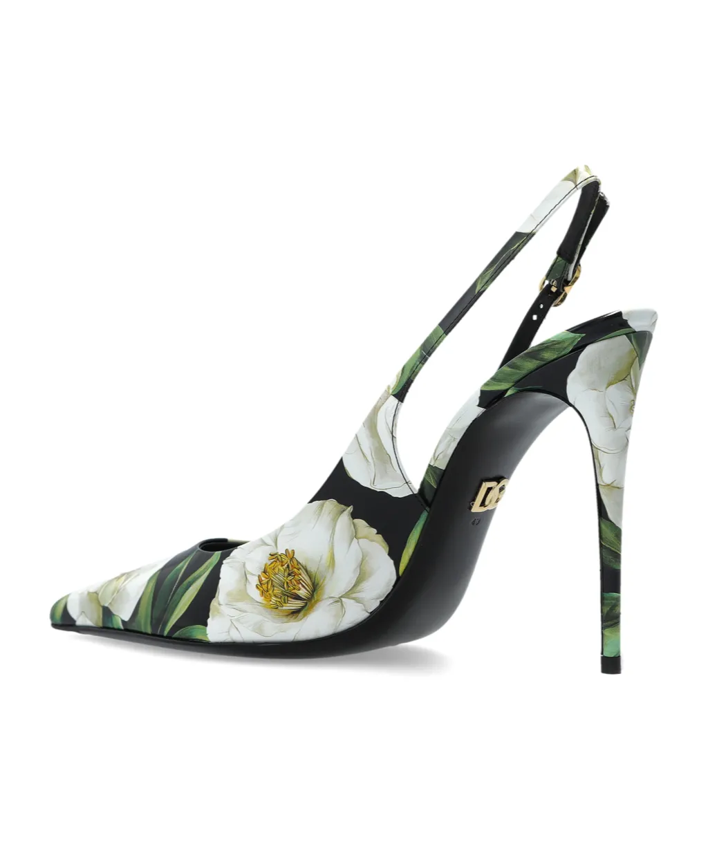 Floral Printed Slingbacks