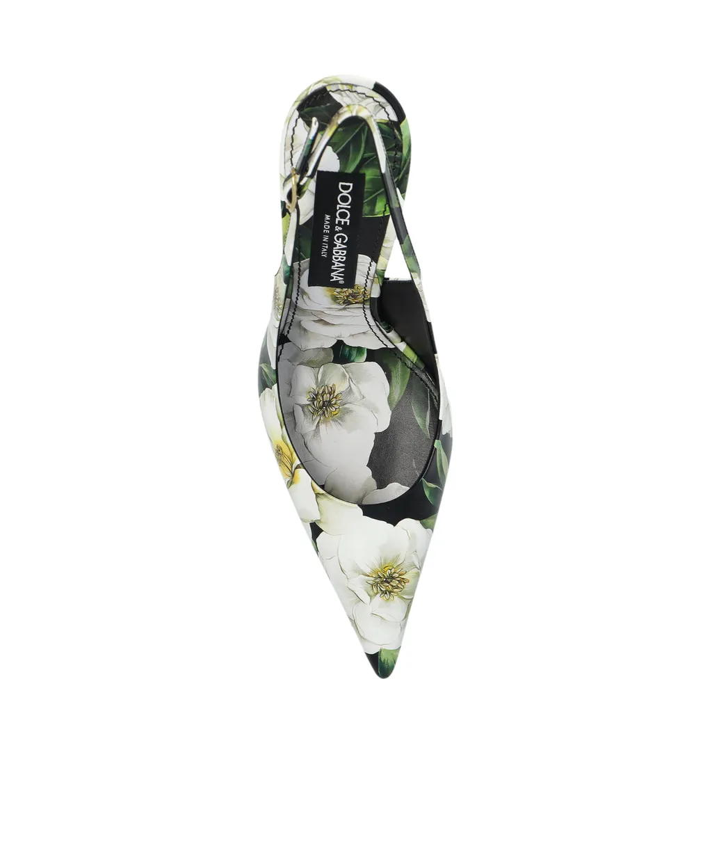 Floral Printed Slingbacks