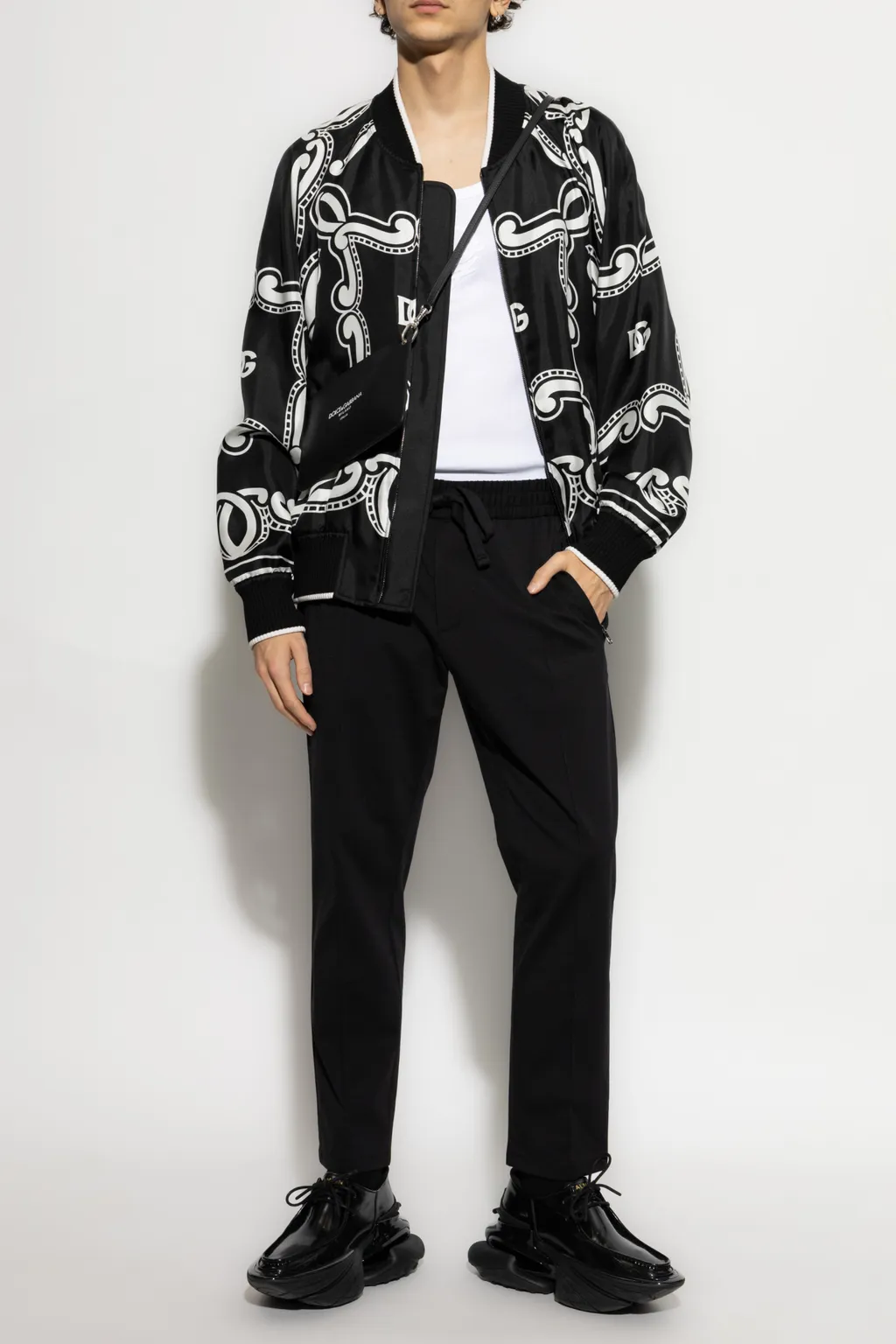 Bandana Printed Zipped Bomber Jacket
